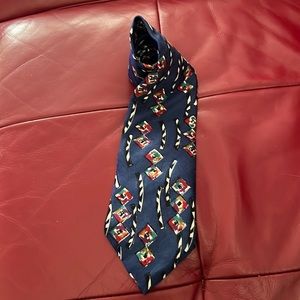Oscar de la renta abstract tie blue, black, red